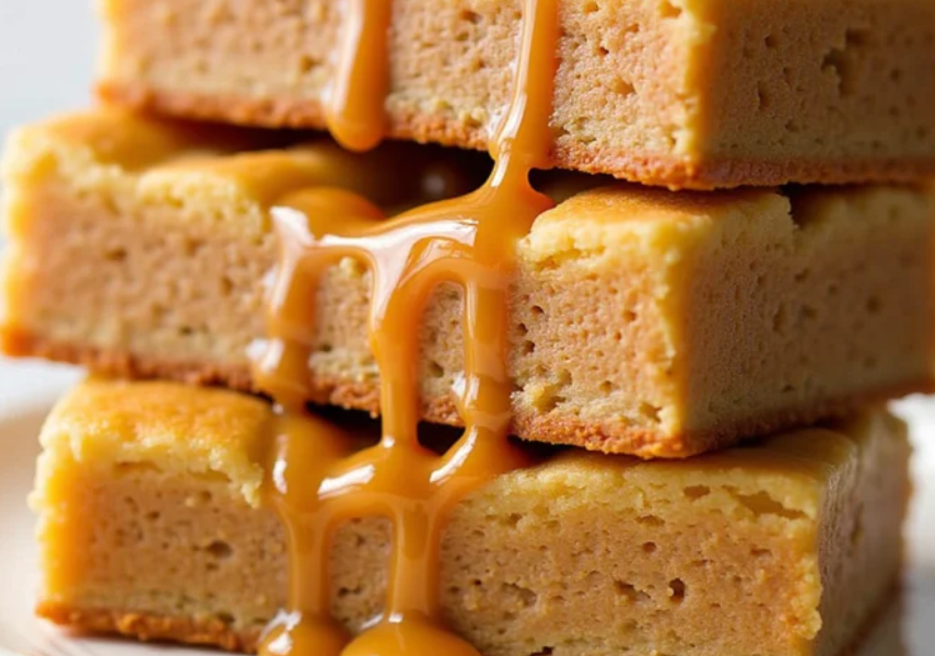 A platter of golden-brown, fluffy homemade maple donut bars coated in a thick, shiny maple glaze.